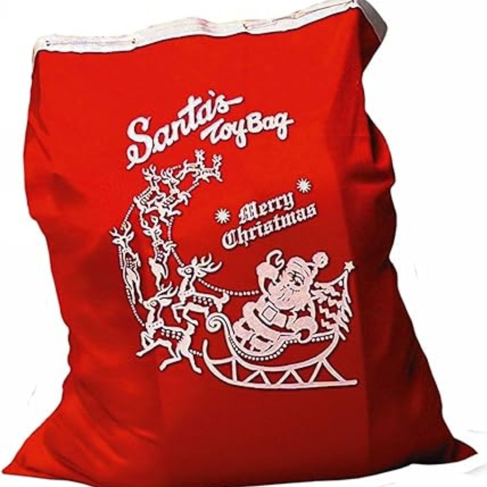 Halco “Merry Christmas” Santa Claus Toy Bag with Drawstring #999  NWT VTG